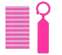TYTOGE 100Pcs Plant Tree Tag, Hanging Flower Labels Sign Markers Gardening Accessory with Ring Shape Buckle Design, for Seed Trays Flower Pots Gardens Orchards (Pink)