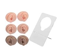 TYTOGE 3 Pair Soft Silicone Ear Model Acrylic Bracket Human Ear Model for Piercing Practice Earring Display