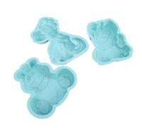 TYTOGE 3pcs Cartoon Silicone Baking Mold Dinosaur Hippo Dog Shape Food Grade Non Stick Cute Cake Mold (Green)