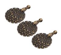 TYTOGE 3Pcs Yarn Cutter Pendant, Premium Metal Circular Flower Engraved Safe Thread Cutter with Jagged Edges, for Sewing Knitting Tailoring Craft