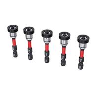 TYTOGE 5Pcs Magnet Drywall Screw Setter Bits Adjustable Depth PH2 Position Bit with Removable Aluminum Collar S2 Steel Hex Shank for Plasterboard Screw Black