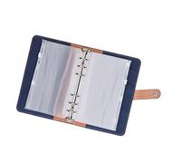 TYTOGE Cash, A6 Portable PU Leather Budget Organizer with 12 Clear Pockets and Writable Labels for Bills, Money, Cards and Travel (Blue)