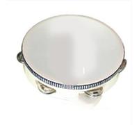 TYTOGE Handheld Tambourine, Promote Music Perception Handheld Tambourine Drum Interesting Practical Educational Percussion Simple Design for School (20.3cm/8in)