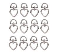 TYTOGE Heart Shape Rotating Buckle, Zinc Alloy Hanging Snap Hook, Trigger Spring Key Buckle for Handbag Craft Travel Backpack (Silver)