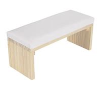 TYTOGE Nail Art Hand Pillow, Soft PU Leather Ergonomic Arm Rest Cushion with Wooden Stand for Manicure Salon, Comfortable Neck Friendly Design (White)