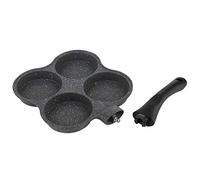 TYTOGE Non Stick Aluminum Frying Pan, 4 Hole Pancake Omelet Eggs Pan with Ergonomic Handle, for Electric Ceramic Stove Breakfast Maker Kitchen Utensil