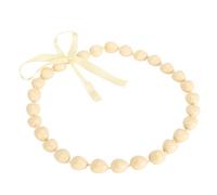 TYTOGE Resin Nut Necklace, with Ribbon Bow for Graduation Gift, Good Luck Kukui Lei Necklace (Beige)