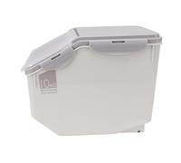 TYTOGE Rice Storage Container with Airtight Lids, Food Grain Organizer Plastic Kitchen Supplies for Flour, Corn, Beans (Gray 10KG)