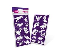 TyToo Glitter Tattoo Stencil Set - Reusable Templates for Children & Adults - EU Design, Skin-Friendly, Perfect for Parties, Children's Make-Up & Body Painting (Dinosaurs)