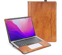 TYTX Compatible with MacBook Air Genuine Leather Case with Vents and Stand Function 13 Inch 2021 2020 2019 2018 (A2337 A2179 A1932) (Genuine Brown)