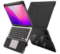 TYTX Compatible with MacBook Pro 13 inch Case (2016-2025) with Stand, for M2/M1 A2338 A2289 A2251 A2159 A1989 A1706 A1708 - PU Leather Ventilated Cover (Black)