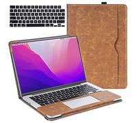 TYTX Compatible With MacBook Pro 14 Inch Leather Case Folio Book 2023 2022 2021 A2779 M2 A2442 M1 Pro / M1 Max, Protective Laptop Cover With Keyboard Cover, Brown
