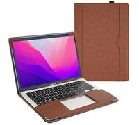 TYTX Leather Case Compatible with MacBook Air 13.3 Inch 2010-2017 A1466/A1369, Premium PU Leather Laptop Sleeve Protective Folio Book Cover, Dark Brown