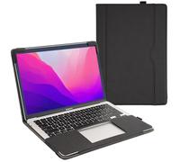 TYTX Leather Case Compatible with NEW MacBook Pro 13 Inch M2 M1 A2338 A2289 A2251 A2159 A1989 A1706 A1708 2021 2020-2016 Release,Leather Laptop Case Protective Folio Book Cover, Black