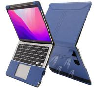 TYTX Leather Case for MacBook Air 13.6 inch 2026-2022 M5 M4 M3 M2, Blue | PU Leather Case Compatible with MacBook Air 13.6'' (A3449 A3240 A3113 A2681) Cover with Vents&Stand, Pen Holder,Paper Pocket