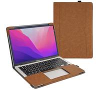 TYTX PU Leather Case Compatible with MacBook Air 13 inch Case M5 M4 M3 M2 A3449 A3240 A3113 A2681, Folio Cover for MacBook Air 13.6-inch Liquid Retina Display 2026-2022 Release- Slim Fit, Brown