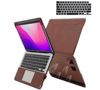 TYTX PU Leather Case Compatible with MacBook Pro 14 inch 2024-2021 Release M3 A2918 A2992 M2 A2779 M1 A2442 Pro Max Chip with Heat-Vent and Stand Function, Laptop Sleeve with Keyboard Cover, Brown
