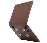 TYTX PU Leather Case Compatible with MacBook Pro 15 inch 2016-2019 Release (A1990 A1707) Laptop Sleeve Protective Folio Book Cover with Vents and Stand Function, Dark Brown