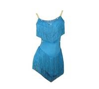 Tytyozay Backless Women Latin Dance Dresses, Adult Sequins Fringe Profession Latin Competition Dress for Women Ballroom Salsa Samba Rumba Chacha Costume,Light Blue,M