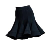 Tytyozay Girls Latin Dance Skirt, Women Stage Performance Practice Clothing Latin Ballroom Dancing Skirt Children's Pleated Dance Skirt Rumba Samba Salsa Dancewear,Black,170
