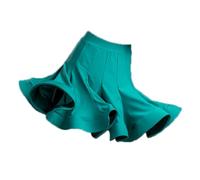 Tytyozay Girls Latin Dance Skirt, Women Stage Performance Practice Clothing Latin Ballroom Dancing Skirt Children's Pleated Dance Skirt Rumba Samba Salsa Dancewear,Green,140