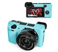 TYUANDOUER A6400 A6300 Camera Case & LCD Screen Protector Accessories Kit, Soft Silicone Case for Sony Alpha A6400 A6300 Digital Camera, Body Cover for A6400 A6300 with Grip - Blue