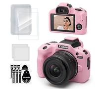 TYUANDOUER Case for Canon EOS R100 Camera, Soft Silicone Protective Case with Screen Protector Accessories for Canon R100, Anti-Scratch, Lightweight Skin Rubber, Slim Fit Cover for EOS R100 - Pink