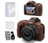 TYUANDOUER Case for Canon EOS R100 Camera, Soft Silicone Protective Case with Screen Protector Accessories for Canon R100, Anti-Scratch, Lightweight Skin Rubber, Slim Fit Cover for EOS R100 - Brown