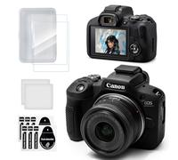 TYUANDOUER Case for Canon EOS R100 Camera, Soft Silicone Protective Case with Screen Protector Accessories for Canon R100, Anti-Scratch, Lightweight Skin Rubber, Slim Fit Cover for EOS R100 - Black
