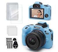 TYUANDOUER Case for Canon EOS R100 Camera, Soft Silicone Protective Case with Screen Protector Accessories for Canon R100, Anti-Scratch, Lightweight Skin Rubber, Slim Fit Cover for EOS R100 - Blue