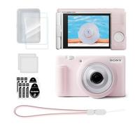 TYUANDOUER Case for Sony ZV-1F/ ZV-1 II/ZV-1M2 Vlog Camera, ZV1F Silicone Camera Case with 2PCS Screen Protector & Wrist Strap, Anti-Scratch Soft Cover for Sony ZV1F Accessories - Light Jelly Pink
