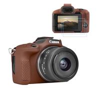 TYUANDOUER EOS R50 Camera Case & LCD Screen Protector Accessories Kit, Soft Silicone Case for Canon EOS R50 Camera, Lightweight Skin Body Case Protective Cover for EOS R50 - Brown