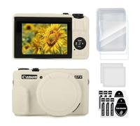 TYUANDOUER G7X II Camera Case & LCD Screen Protector Accessories Kit, Soft Silicone Case for Canon Powershot G7X Mark II Camera, Lightweight Skin Body Rubber Protective Cover for G7XII G7X2 - White
