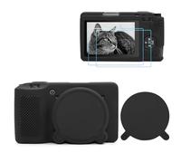 TYUANDOUER GR IIIx GR III Case & LCD Screen Protector Accessories Kit, Soft Silicone Case for Ricoh GRIII GRIIIX Camera, Protective Body Cover for GRIIIx GRIII with Lens Cap - Black