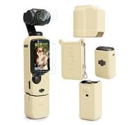 TYUANDOUER Protective Case for DJI Osmo Pocket 3 / Xtra Muse Camera, Soft Silicone Cover with Screen & Mic Protection, Anti-Scratch, Slim Fit Skin Accessories for Pocket 3/Xtra Muse (Beige Apricot)