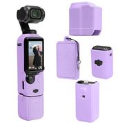 TYUANDOUER Protective Case for DJI Osmo Pocket 3 / Xtra Muse Camera, Soft Silicone Grip Cover with Screen Protection & Mic, Lightweight, Anti-Scratch, for Travel, Vlogging, Daily Filming - Purple