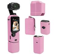 TYUANDOUER Protective Case for DJI Osmo Pocket 3 / Xtra Muse Camera, Soft Silicone Grip Cover with Screen Protection & Mic, Lightweight, Anti-Scratch, for Travel, Vlogging, Daily Filming - Rose