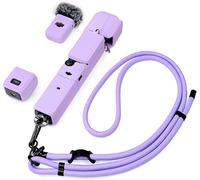 TYUANDOUER Protective Silicone Case & Adjustable Lanyard for DJI Osmo Pocket 3 / Xtra Muse, Soft Anti-Scratch Grip with Screen Protection, Lightweight Hands-Free Carry for Travel, Vlogging - Purple