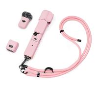 TYUANDOUER Protective Silicone Case & Adjustable Lanyard for DJI Osmo Pocket 3 / Xtra Muse, Soft Anti-Scratch Grip with Screen Protection, Lightweight Hands-Free Carry for Travel, Vlogging - Pink