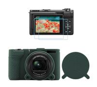 TYUANDOUER Silicone Case for Canon PowerShot V1 with 2PCS Screen Protector, Camera Case Protective Rubber for Canon V1 Vlog Camera with Lens Cap, Anti-Scratch Slim Body Cover Accessories - Green