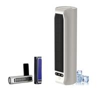 Tyuanjiarui Desk Tower Fan - 3 Speed Settings, Rechargeable Portable Fan with Phone Stand, Tabletop Personal Fan, for Desktop, Bedroom, Office, Bathroom or Kitchen (White)