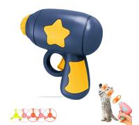 Tyuanjiarui Light-Up Flying Disc Cat Toys Set, Interactive LED Glowing Flying Disc Cat Toy, Interactive Cats Playing Tracking Toys for Chasing Training with 5 Discs - Color is Random (Dark blue)