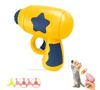 Tyuanjiarui Light-Up Flying Disc Cat Toys Set, Interactive LED Glowing Flying Disc Cat Toy, Interactive Cats Playing Tracking Toys for Chasing Training with 5 Discs - Color is Random (Yellow)