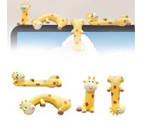 Tyuanjiarui Mini Giraffe Desk Ornaments, 4PCS Computer Monitor Decor Desk Giraffe Figurine Set, Resin Cute Giraffes Desks Ornaments for Computer, Vehicle Screen Decoration