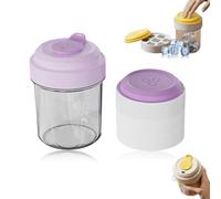 Tyuanjiarui Portable Ice Coffee Cup with Ice Tray, 2 in 1 Touch-Free Tray Water Bottle, Ice Cube Coffee Cup with Lid, for Drinks, Juice, Coffee, Easy to Press, for Office, Going Out and Home (Purple)