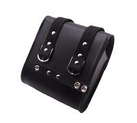 Tyuhren Rear Rack Trunk Universal Mini Motorcycle Handlebar Sissy Bar Saddlebag Side Bag PU Leather Tool Bag for Kawasaki for Suzuki(Black)