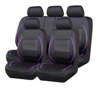 TYUIGHF 9 Pcs Car Seat Covers Full Set, for Citroen C2 2003-2009 Leather Car Seat Cover Full Set,Waterproof Airbag Compatible, Interior Accessories,Purple