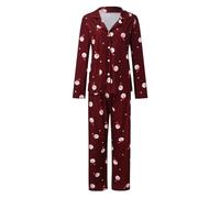 TYUIOP Family pjs Matching UK Christmas Womens Long Sleeve Pyjamas Matching Christmas Pyjamas Family Ladies Size 12/14 Teenage Girls Clothes Womens Lounge wear Pajamas Winter B-red