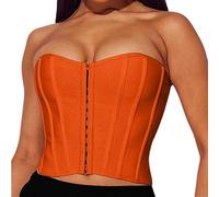 TYUIOP Women's Bustiers & Corsets Black Corset top Plus Size Gothic top Navy Corset Leather Gothic Tops for Women Orange Bra red Halloween Black Dress