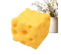 TYUKXJH 2 Pieces Lovely Unbreakable Cute Cheese Cute Toy, 6*6cm/7*7cm, Squishy Cheeses Sugar Cube Squishy Sensory Toy, Big Brain Cheese Stress Ball Realistic Design, For Kids Adults